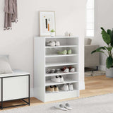 Shoe Cabinet High Gloss White 60x35x92 cm Engineered Wood
