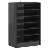 Shoe Cabinet High Gloss Grey 60x35x92 cm Engineered Wood - Front View