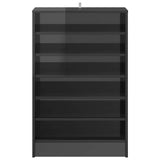 Shoe Cabinet High Gloss Grey 60x35x92 cm Engineered Wood