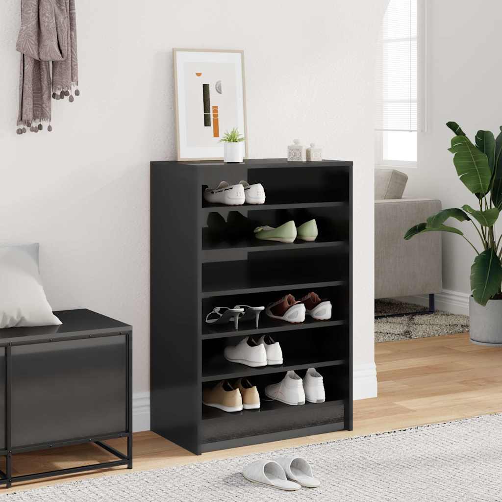 Shoe Cabinet High Gloss Grey 60x35x92 cm Engineered Wood