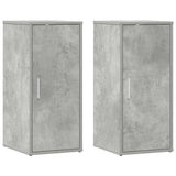Shoe Cabinets 2 pcs Concrete Grey 32x35x70 cm Engineered Wood - Front View