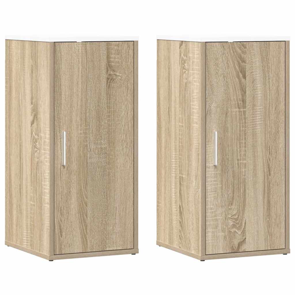 Shoe Cabinets 2 pcs White and Sonoma Oak 32x35x70 cm Engineered Wood