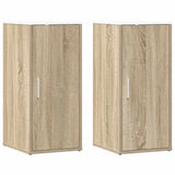 Shoe Cabinets 2 pcs White and Sonoma Oak 32x35x70 cm Engineered Wood - Front View