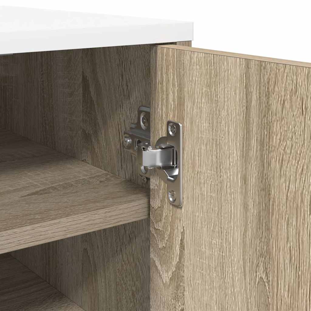 Shoe Cabinets 2 pcs White and Sonoma Oak 32x35x70 cm Engineered Wood
