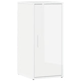 Shoe Cabinet High Gloss White 32x35x70 cm Engineered Wood - Front View