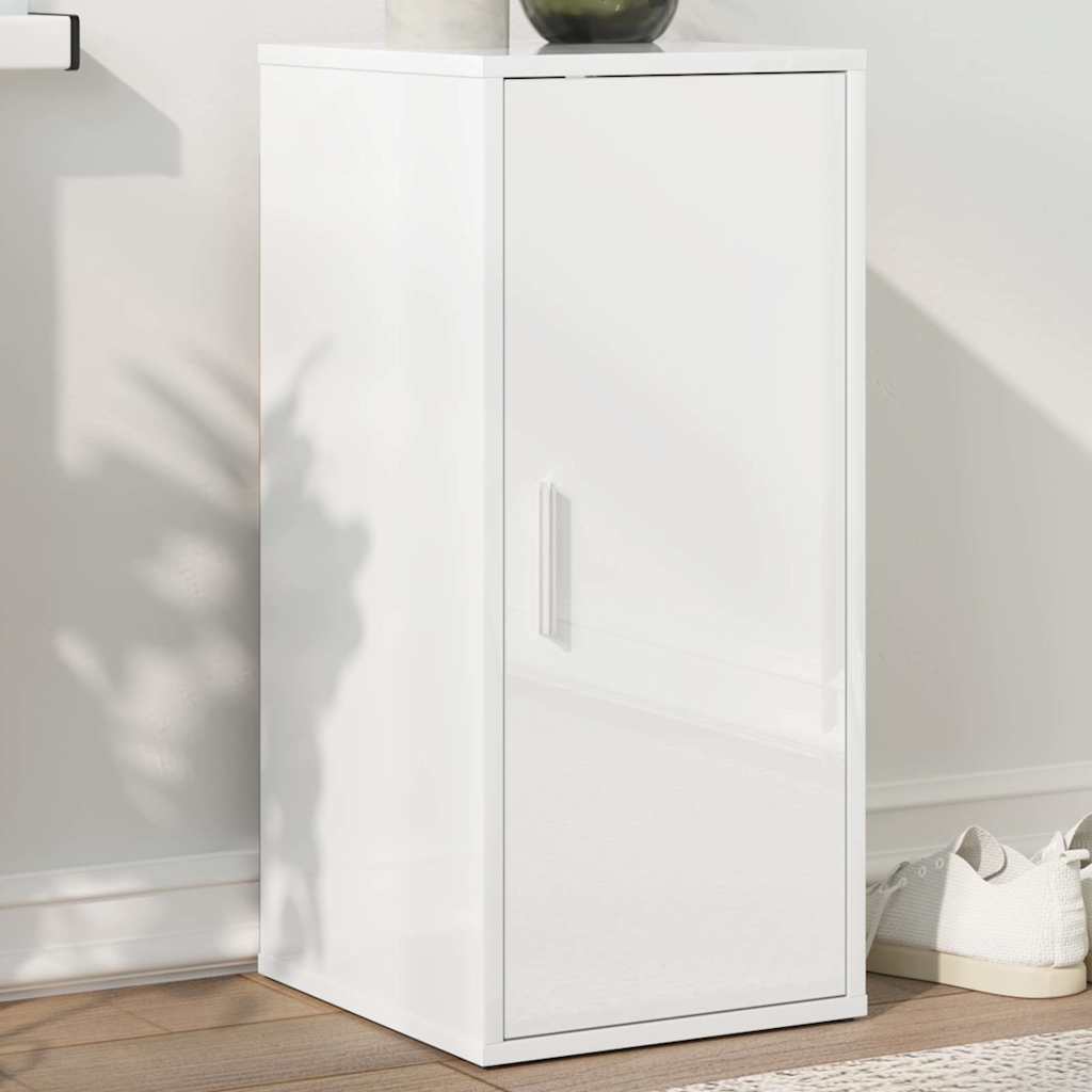 Shoe Cabinet High Gloss White 32x35x70 cm Engineered Wood