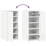 Shoe Cabinet High Gloss White 32x35x70 cm Engineered Wood