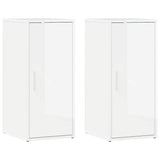 Shoe Cabinets 2 pcs High Gloss White 32x35x70 cm Engineered Wood