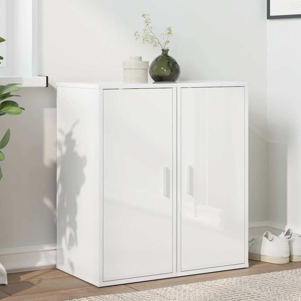 Shoe Cabinets 2 pcs High Gloss White 32x35x70 cm Engineered Wood