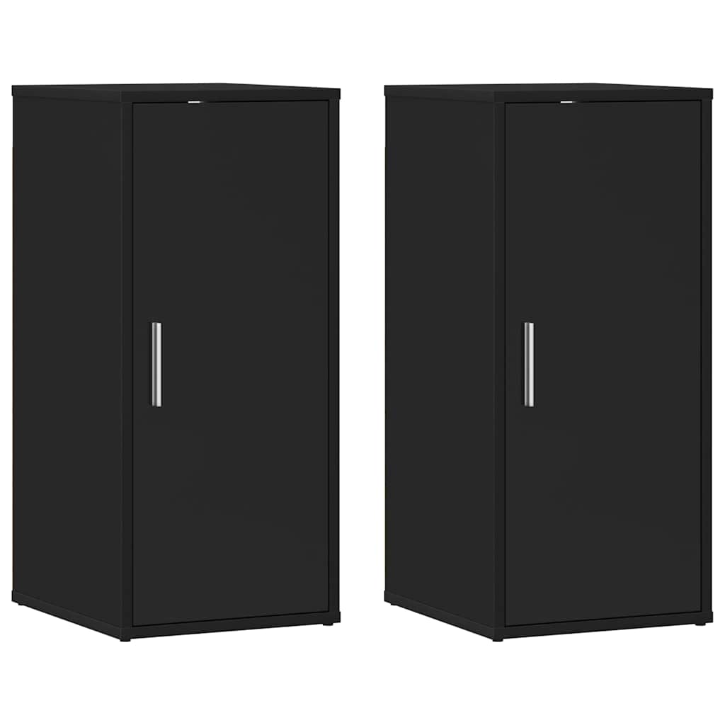 Shoe Cabinets 2 pcs High Gloss Black 32x35x70 cm Engineered Wood