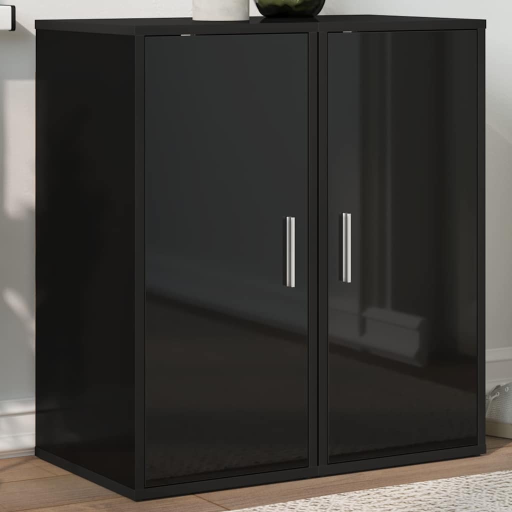 Shoe Cabinets 2 pcs High Gloss Black 32x35x70 cm Engineered Wood