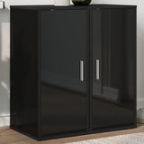 Shoe Cabinets 2 pcs High Gloss Black 32x35x70 cm Engineered Wood