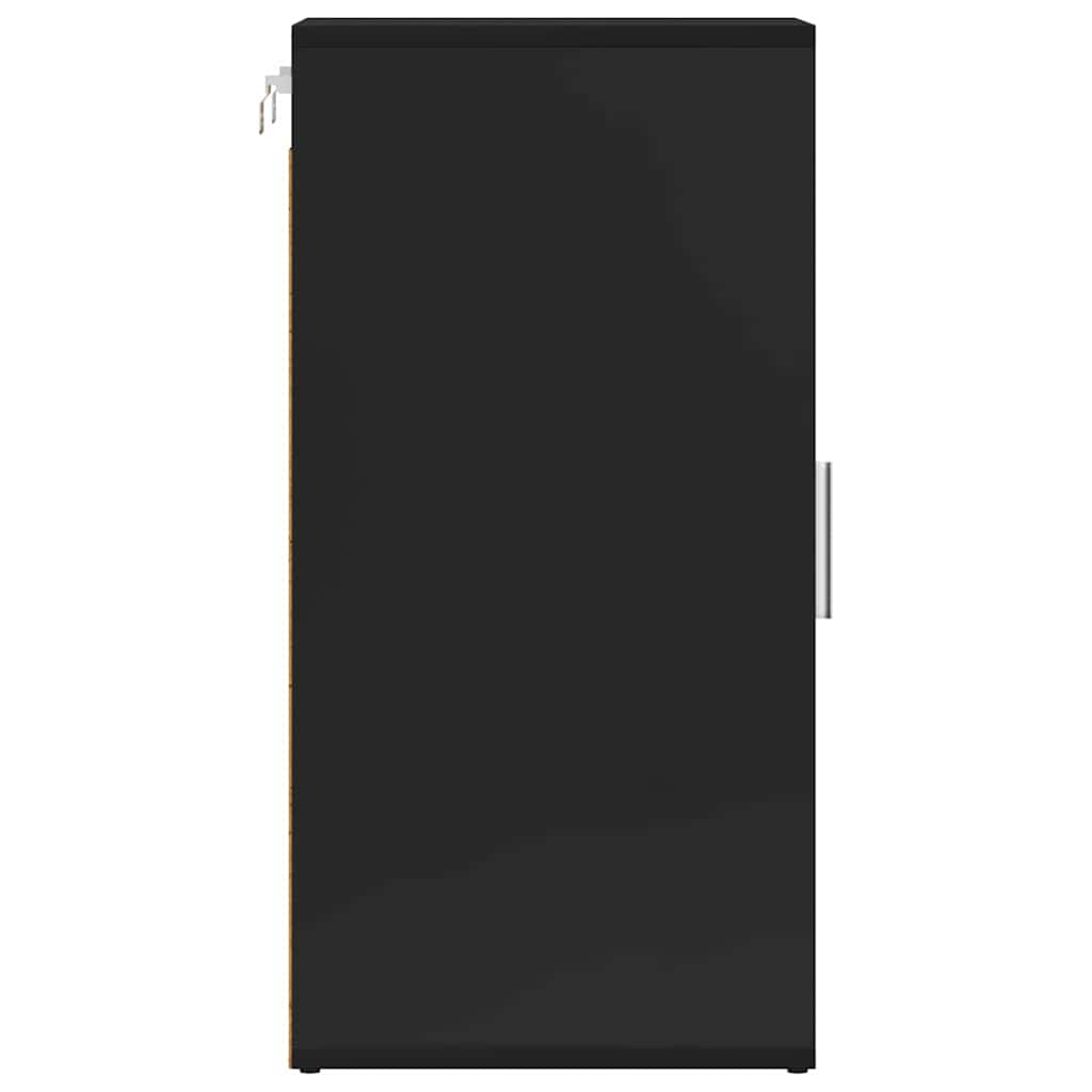 Shoe Cabinets 2 pcs High Gloss Black 32x35x70 cm Engineered Wood