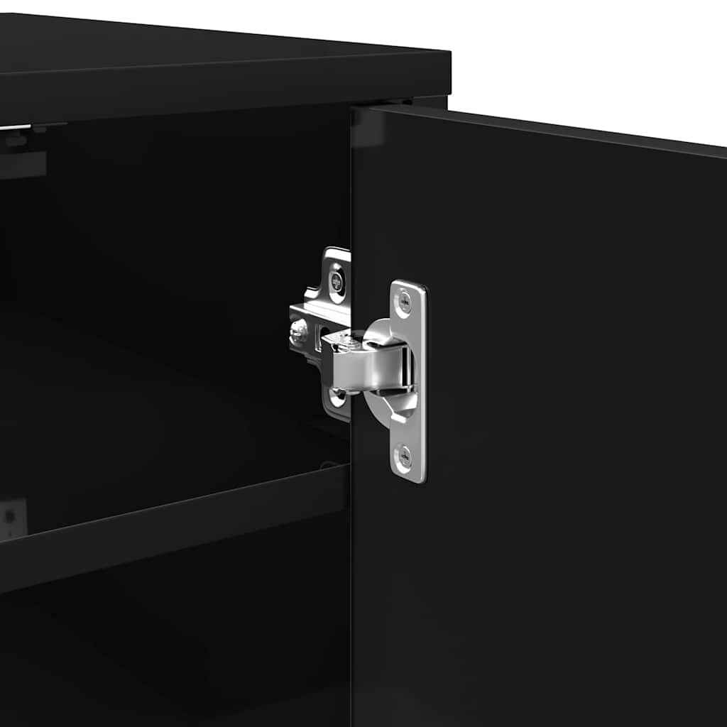 Shoe Cabinets 2 pcs High Gloss Black 32x35x70 cm Engineered Wood