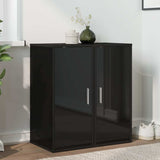 Shoe Cabinets 2 pcs High Gloss Black 32x35x70 cm Engineered Wood