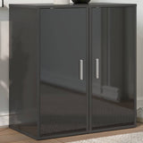 Shoe Cabinets 2 pcs High Gloss Grey 32x35x70 cm Engineered Wood