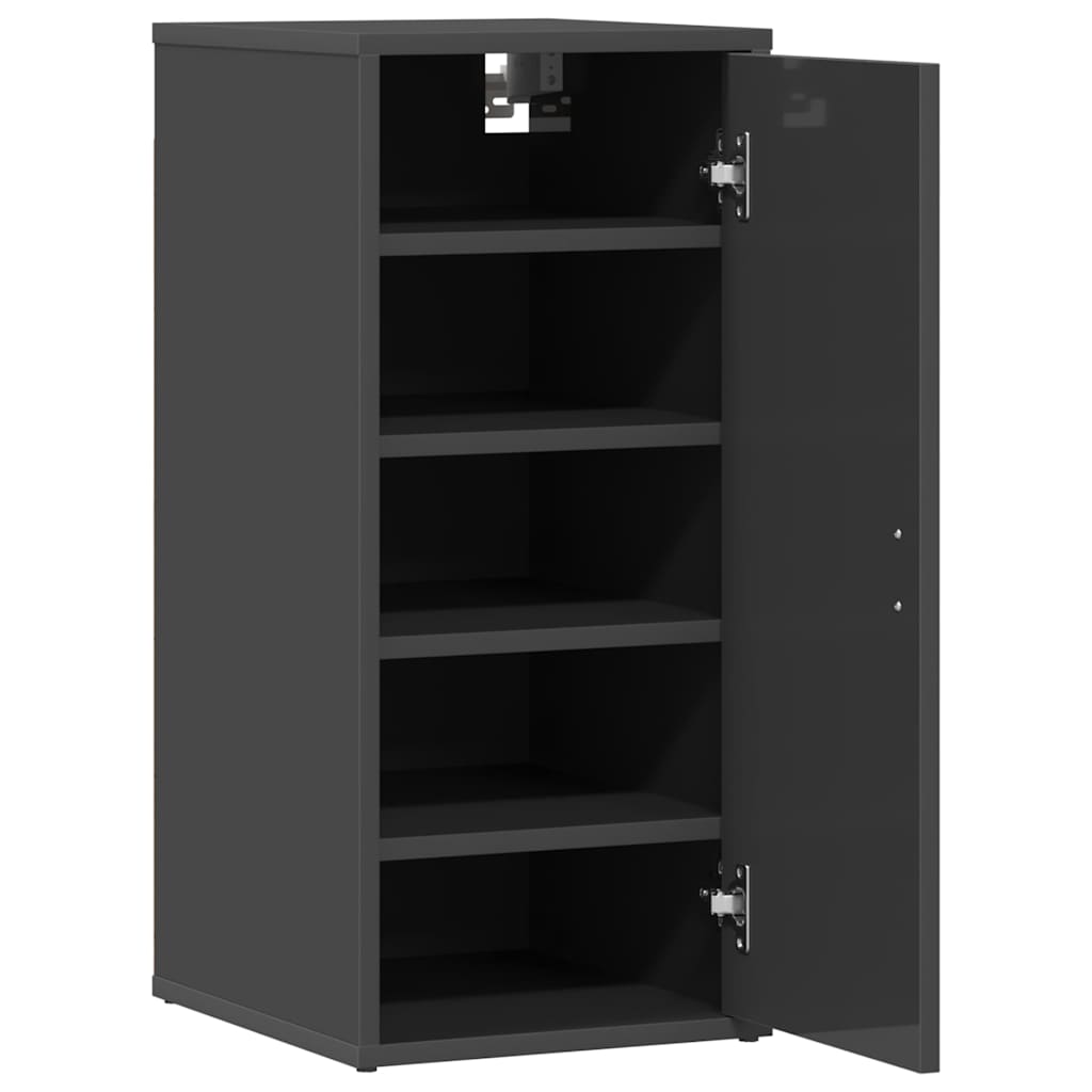 Shoe Cabinets 2 pcs High Gloss Grey 32x35x70 cm Engineered Wood