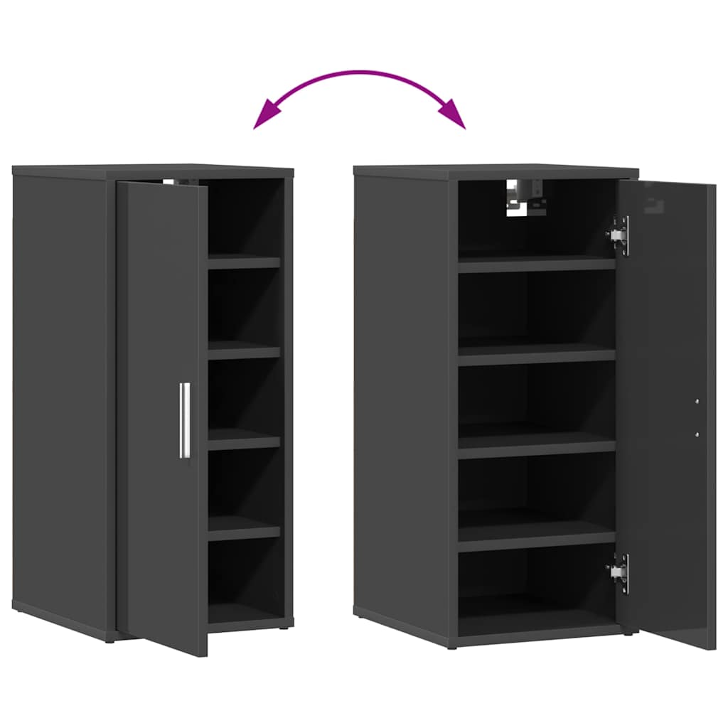 Shoe Cabinets 2 pcs High Gloss Grey 32x35x70 cm Engineered Wood
