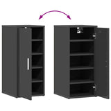 Shoe Cabinets 2 pcs High Gloss Grey 32x35x70 cm Engineered Wood