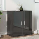Shoe Cabinets 2 pcs High Gloss Grey 32x35x70 cm Engineered Wood