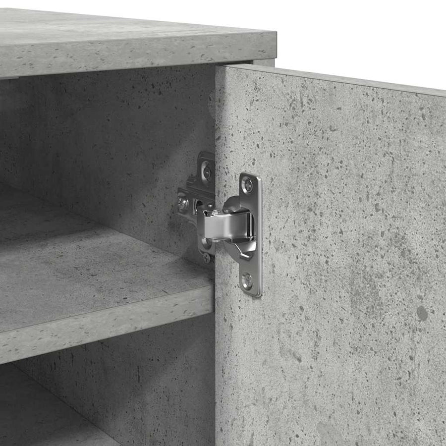 Shoe Cabinet Concrete Grey 32x35x92 cm Engineered Wood