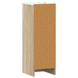 Shoe Cabinet White and Sonoma Oak 32x35x92 cm Engineered Wood - Rear View