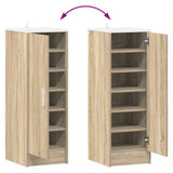 Shoe Cabinet White and Sonoma Oak 32x35x92 cm Engineered Wood - Extra Image