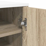 Shoe Cabinet White and Sonoma Oak 32x35x92 cm Engineered Wood