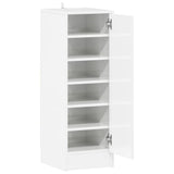 Shoe Cabinet High Gloss White 32x35x92 cm Engineered Wood - Top-Down View