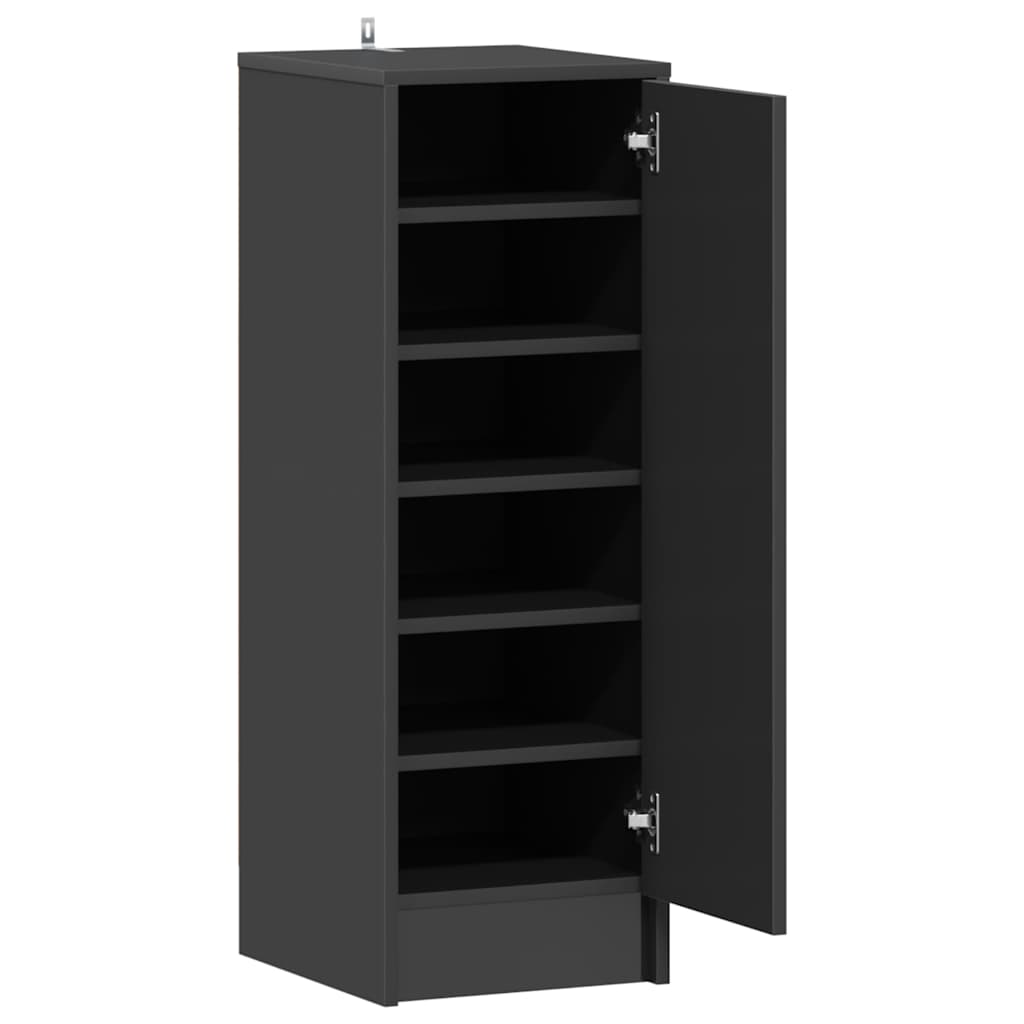 Shoe Cabinet High Gloss Grey 32x35x92 cm Engineered Wood