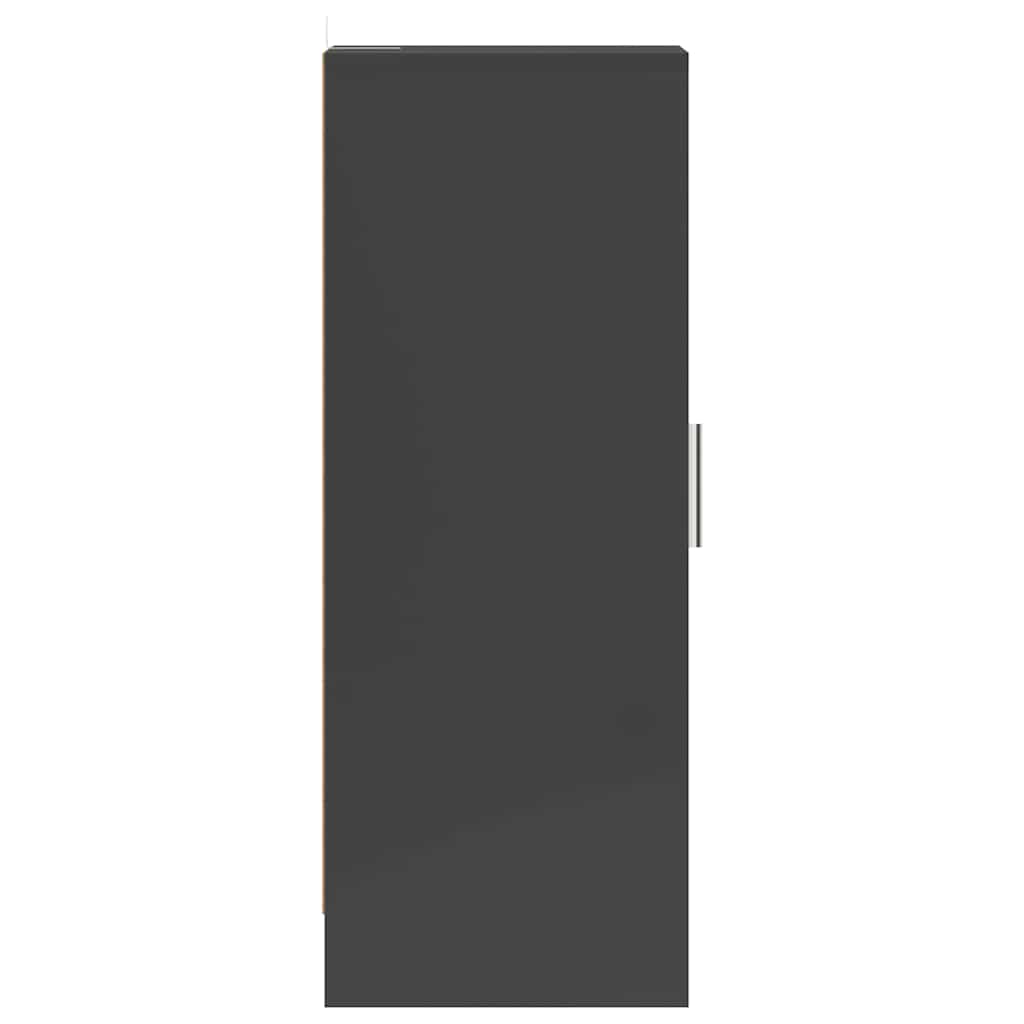 Shoe Cabinet High Gloss Grey 32x35x92 cm Engineered Wood