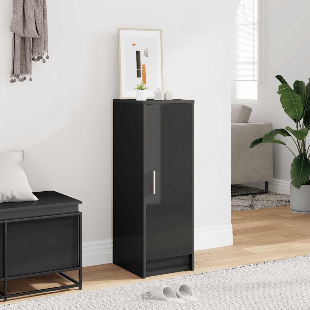 Shoe Cabinet High Gloss Grey 32x35x92 cm Engineered Wood