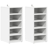 Shoe Cabinets 2 pcs White 31.5x35x70 cm Engineered Wood - Front View