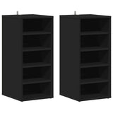 Shoe Cabinets 2 pcs Black 31.5x35x70 cm Engineered Wood