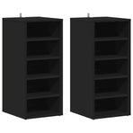 Shoe Cabinets 2 pcs Black 31.5x35x70 cm Engineered Wood
