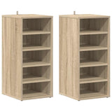 Shoe Cabinets 2 pcs Sonoma Oak 31.5x35x70 cm Engineered Wood - Front View
