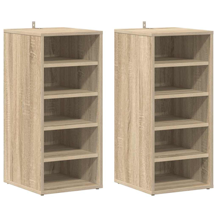 Shoe Cabinets 2 pcs Sonoma Oak 31.5x35x70 cm Engineered Wood