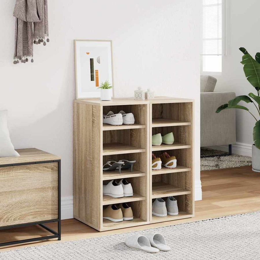 Shoe Cabinets 2 pcs Sonoma Oak 31.5x35x70 cm Engineered Wood