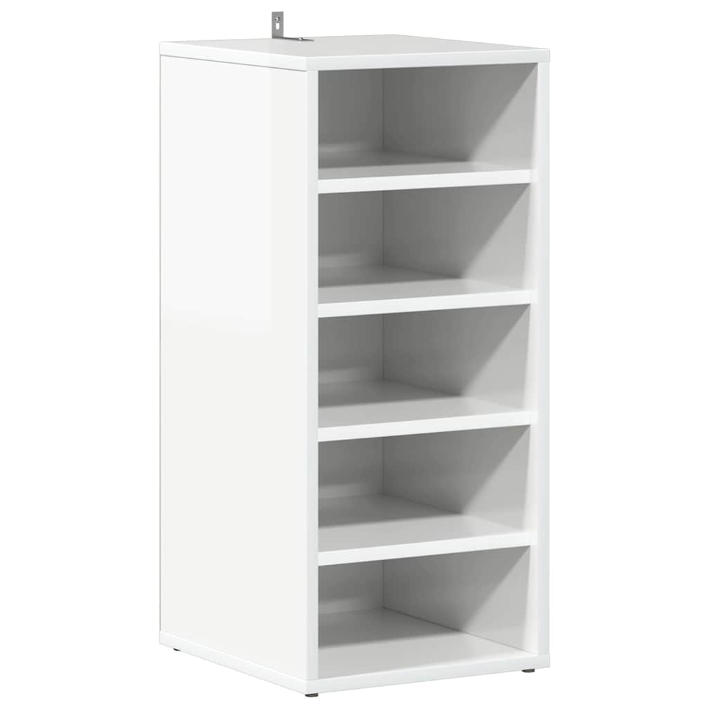 Shoe Cabinet High Gloss White 31.5x35x70 cm Engineered Wood