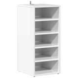 Shoe Cabinet High Gloss White 31.5x35x70 cm Engineered Wood