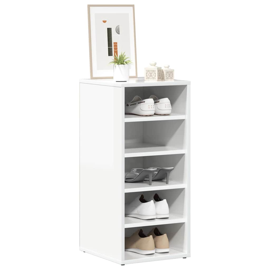 Shoe Cabinet High Gloss White 31.5x35x70 cm Engineered Wood