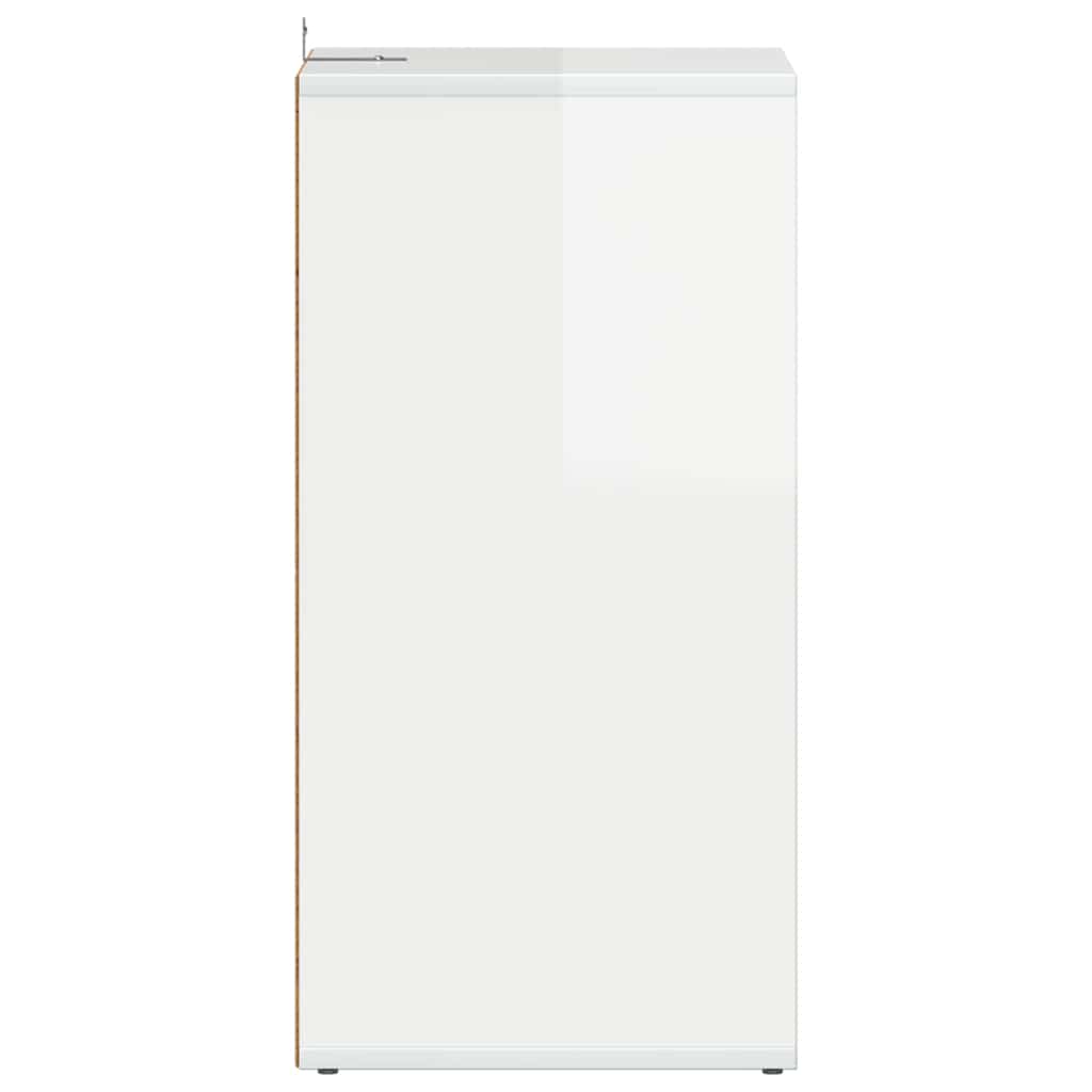 Shoe Cabinet High Gloss White 31.5x35x70 cm Engineered Wood