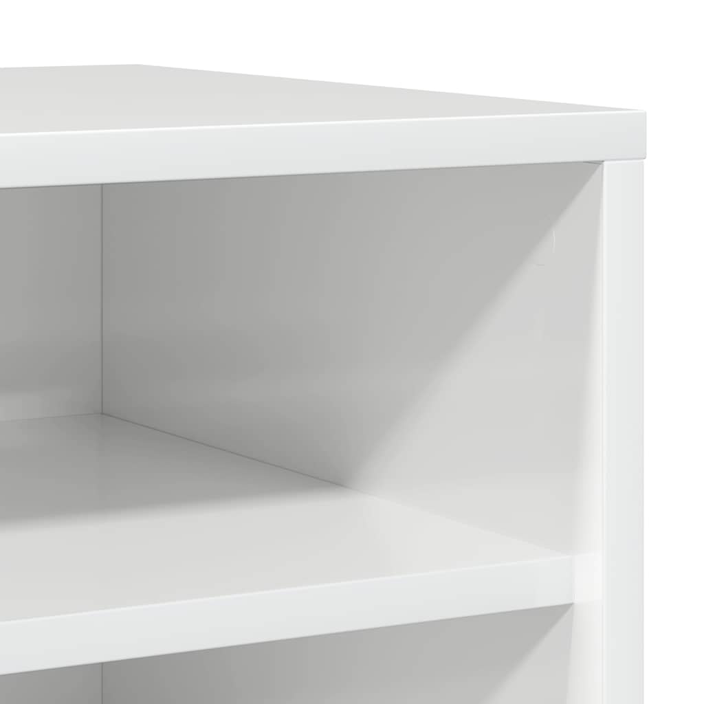 Shoe Cabinet High Gloss White 31.5x35x70 cm Engineered Wood