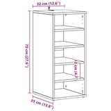 Shoe Cabinet High Gloss White 31.5x35x70 cm Engineered Wood - Extra Image