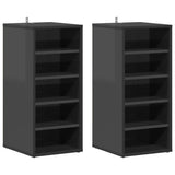 Shoe Cabinets 2 pcs High Gloss Grey 31.5x35x70 cm Engineered Wood