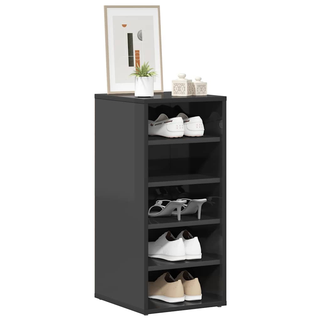 Shoe Cabinets 2 pcs High Gloss Grey 31.5x35x70 cm Engineered Wood