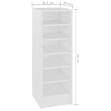 Shoe Cabinet White 31.5x35x90 cm Engineered Wood - Close-Up Angle