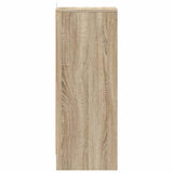 Shoe Cabinet White and Sonoma Oak 31.5x35x90 cm Engineered Wood