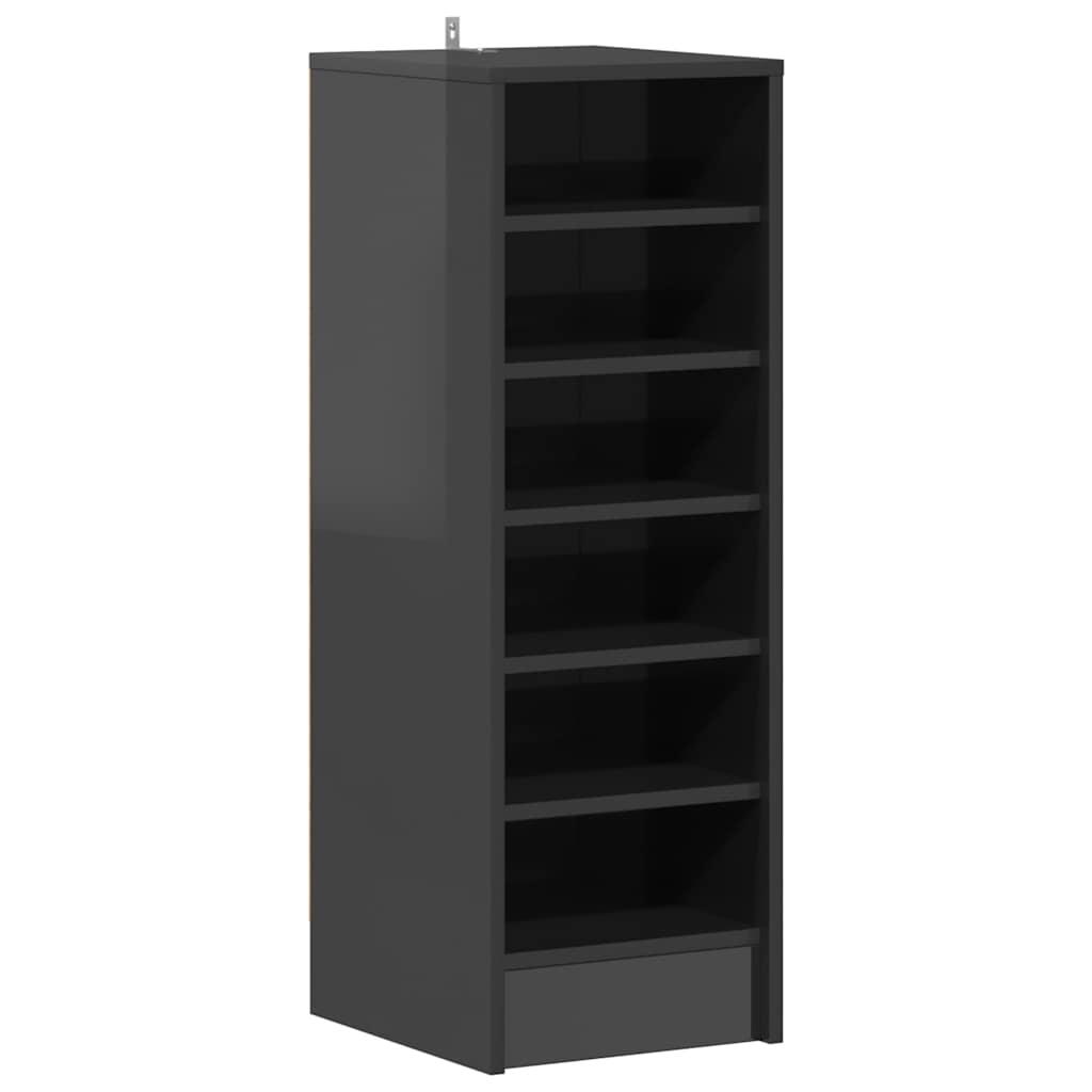 Shoe Cabinet High Gloss Grey 31.5x35x90 cm Engineered Wood