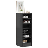 Shoe Cabinet High Gloss Grey 31.5x35x90 cm Engineered Wood